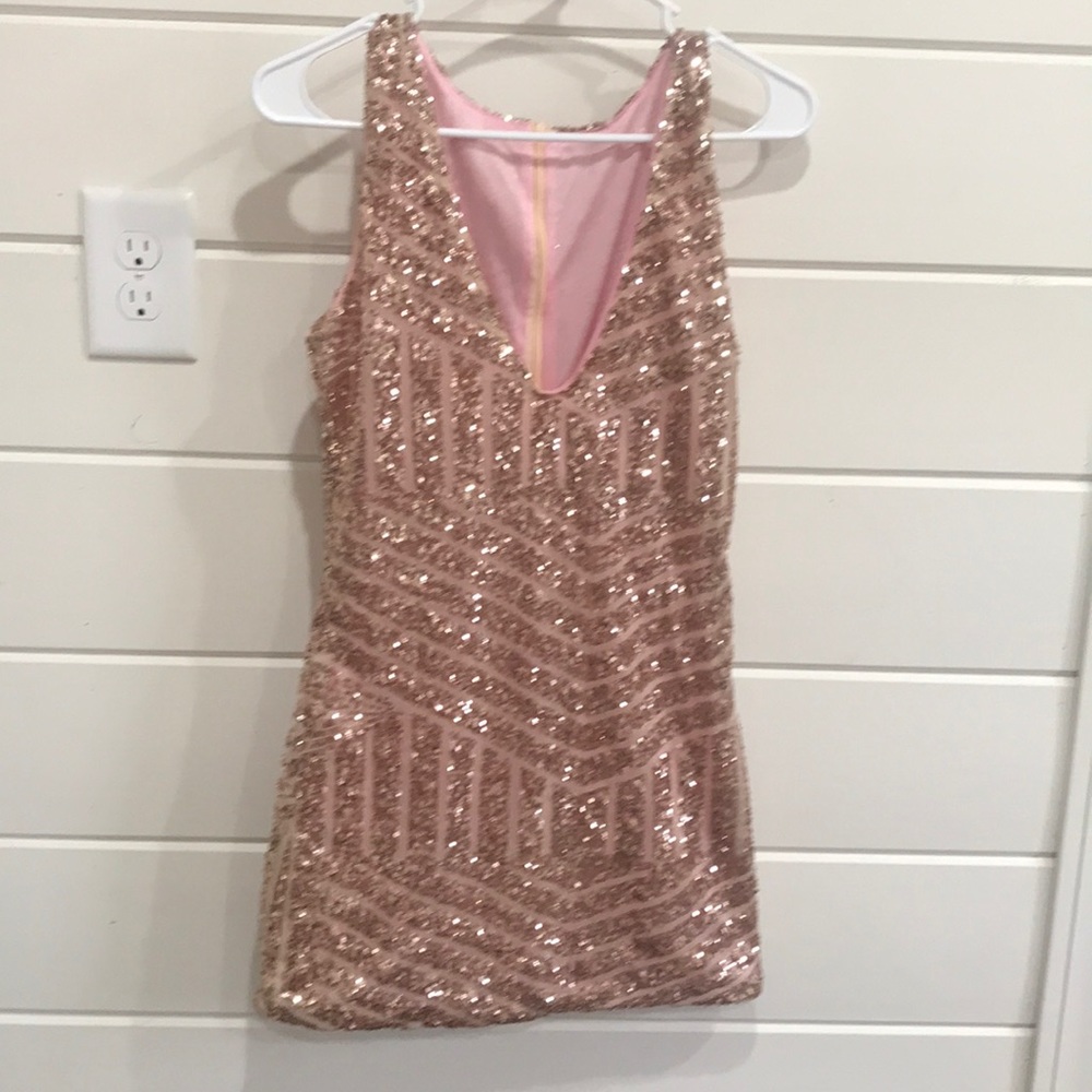 Sexy Pink Sequin Mini Dress